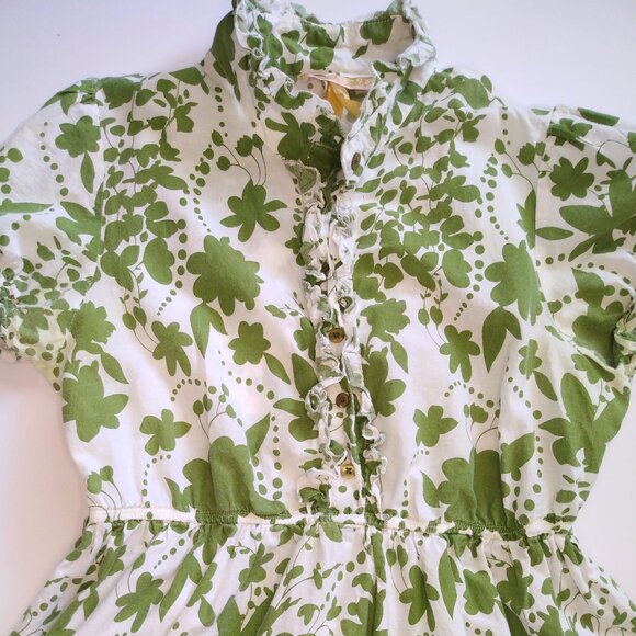 Andrew & Co White and Green Floral Dress Size Medium - Picture 2 of 4